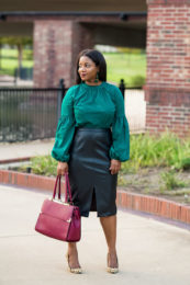 Work Style: Leather + Statement Sleeves - Queen of Sleeves